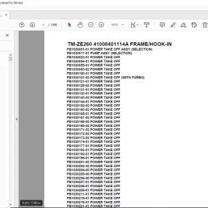 Tadano Crane TM-ZE260 41008401114A FRAME/HOOK-IN Parts Manual PDF