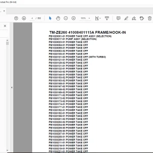 Tadano Crane TM-ZE260 41008401115A FRAME/HOOK-IN Parts Manual PDF