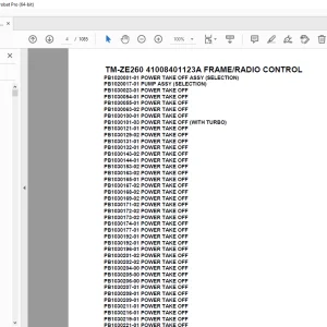 Tadano Crane TM-ZE260 41008401123A FRAME/RADIO CONTROL Parts Manual PDF