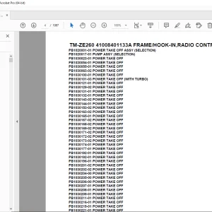 Tadano TM-ZE260 41008401133A FRAME/HOOK-IN,RADIO CONTROL Parts Manual PDF