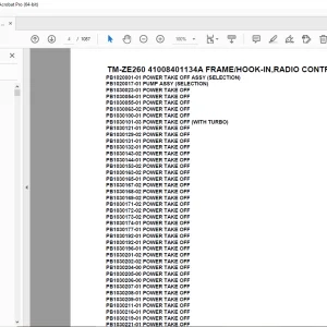 Tadano TM-ZE260 41008401134A FRAME/HOOK-IN,RADIO CONTROL Parts Manual PDF