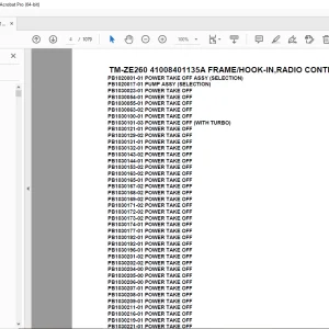 Tadano TM-ZE260 41008401135A FRAME/HOOK-IN,RADIO CONTROL Parts Manual PDF