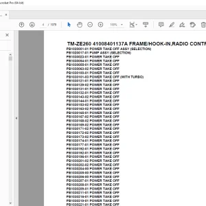 Tadano TM-ZE260 41008401137A FRAMEHOOK-IN,RADIO CONTROL,RJ Parts Manual PDF
