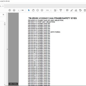 Tadano Crane TM-ZE260 41008401144A FRAME/SAFETY EYES Parts Manual PDF