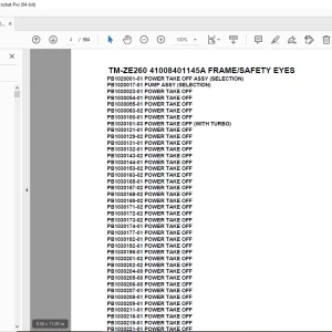 Tadano Crane TM-ZE260 41008401145A FRAME/SAFETY EYES Parts Manual PDF