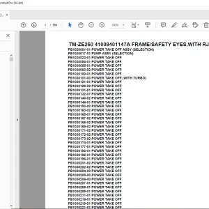 Tadano Crane TM-ZE260 41008401147A FRAME/SAFETY EYES,WITH RJ Parts Manual PDF