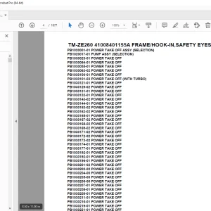 Tadano Crane TM-ZE260 41008401155A FRAME/HOOK-IN,SAFETY EYES Parts Manual PDF