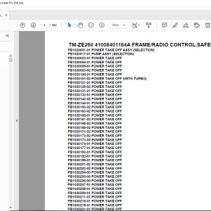 Tadano TM-ZE260 41008401164A FRAME/RADIO CONTROL,SAFETY EYES Parts Manual PDF