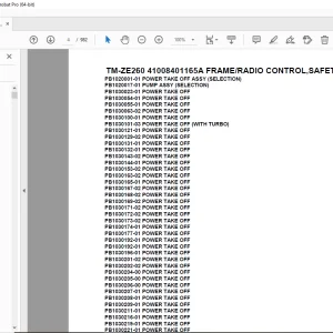 Tadano TM-ZE260 41008401165A FRAME/RADIO CONTROL,SAFETY EYES Parts Manual PDF