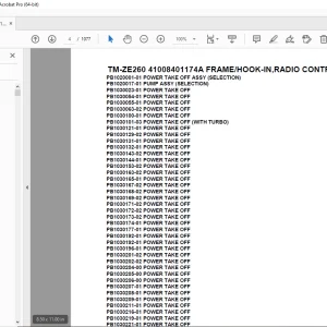 Tadano TM-ZE260 41008401174A FRAME/HOOK-IN,RADIO CONTROL Parts Manual PDF