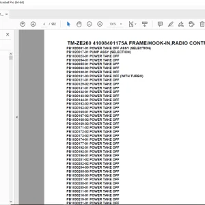 Tadano TM-ZE260 41008401175A FRAME/HOOK-IN,RADIO CONTROL Parts Manual PDF