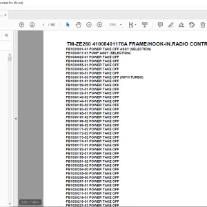 Tadano TM-ZE260 41008401176A FRAME/HOOK-IN,RADIO CONTROL, Parts Manual PDF
