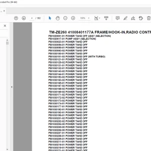 Tadano TM-ZE260 41008401177A FRAME/HOOK-IN,RADIO CONTROL, Parts Manual PDF