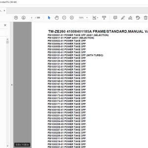 Tadano TM-ZE260 41008401185A FRAME/STANDARD,VALVE Parts Manual PDF