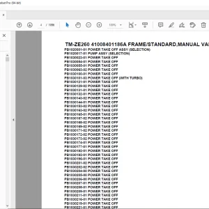 Tadano TM-ZE260 41008401186A FRAME/STANDARD,VALVE,WITH RJ Parts Manual PDF