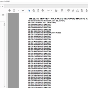 Tadano TM-ZE260 41008401187A FRAME/STANDARD, VALVE,WITH RJ Parts Manual PDF