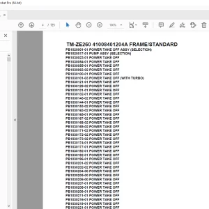 Tadano Crane TM-ZE260 41008401204A FRAME/STANDARD Parts Manual PDF