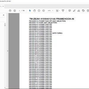 Tadano Crane TM-ZE260 41008401214A FRAME/HOOK-IN Parts Manual PDF