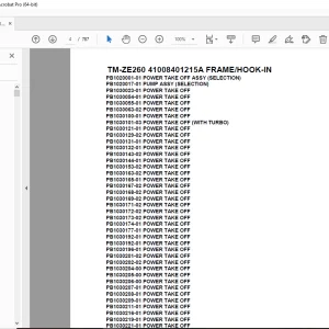 Tadano Crane TM-ZE260 41008401215A FRAME/HOOK-IN Parts Manual PDF