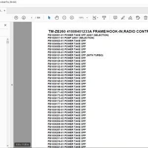 Tadano TM-ZE260 41008401233A FRAME/HOOK-IN,RADIO CONTROL Parts Manual PDF