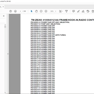 Tadano  TM-ZE260 41008401234A FRAME/HOOK-IN,RADIO CONTROL Parts Manual PDF