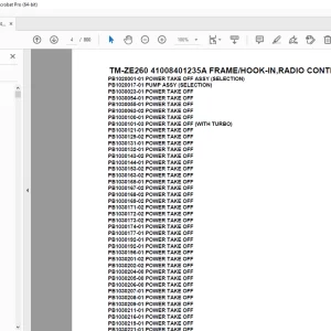 Tadano Crane TM-ZE260 41008401235A FRAME/HOOK-IN,RADIO CONTROL Parts Manual PDF