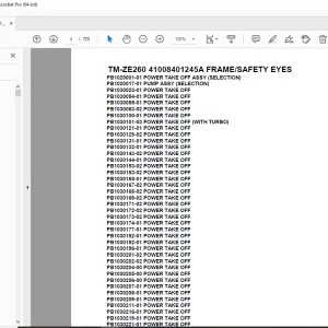 Tadano Crane TM-ZE260 41008401245A FRAME/SAFETY EYES Parts Manual PDF