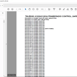 Tadano TM-ZE260 41008401265A FRAME/RADIO CONTROL SAFETY EYES Parts Manual PDF