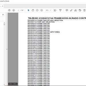 Tadano  TM-ZE260 41008401274A FRAME/HOOK-IN,RADIO CONTROL Parts Manual PDF