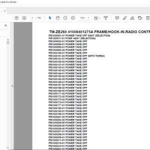 Tadano TM-ZE260 41008401275A FRAME/HOOK-IN,RADIO CONTROL. Parts Manual PDF