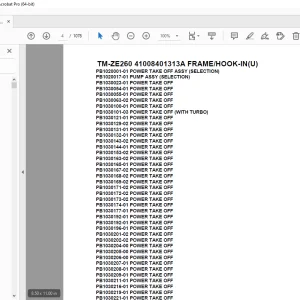 Tadano Crane TM-ZE260 41008401313A FRAME/HOOK-IN(U) Parts Manual  PDF