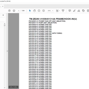 Tadano Crane TM-ZE260 41008401314A FRAME/HOOK-IN(U) Parts Manual PDF