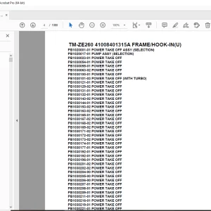 Tadano Crane TM-ZE260 41008401315A FRAME/HOOK-IN(U) Parts Manual PDF
