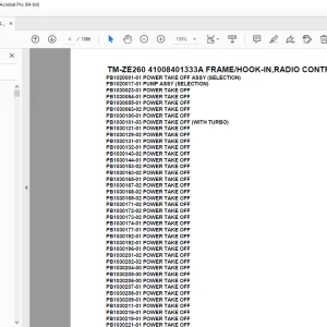Tadano TM-ZE260 41008401333A FRAME/HOOK-IN,RADIO CONTROL(U) Parts Manual PDF