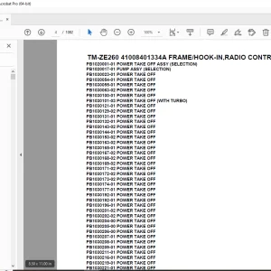 Tadano TM-ZE260 41008401334A FRAME/HOOK-IN,RADIO CONTROL(U) Parts Manual PDF