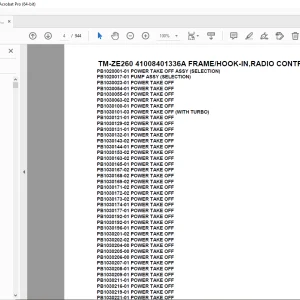 Tadano TM-ZE260 41008401336A FRAME/HOOK-IN,RADIO CONTROL,RJ(U) Parts Manual PDF