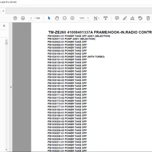 Tadano TM-ZE260 41008401337A FRAME/HOOK-IN,RADIO CONTROL,RJ(U)Parts Manual PDF