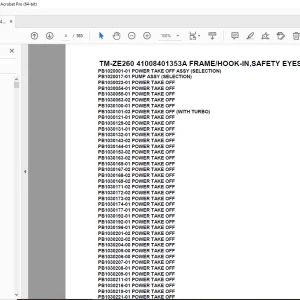Tadano TM-ZE260 41008401353A FRAME/HOOK-IN,SAFETY EYES(U) Parts Manual PDF