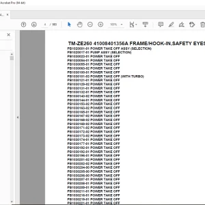Tadano TM-ZE260 41008401356A FRAME/HOOK-IN,SAFETY EYES,RJ(U) Parts Manual PDF