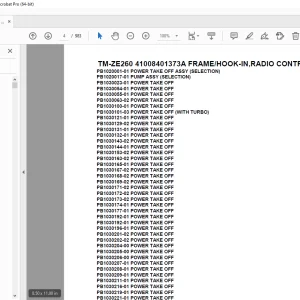 Tadano TM-ZE260 41008401373A FRAME/HOOK-IN,RADIO CONTROL, Parts Manual PDF