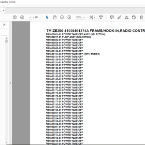Tadano TM-ZE260 41008401374A FRAME/HOOK-IN,RADIO CONTROL Parts Manual PDF