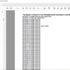 Tadano TM-ZE260 41008401375A FRAME/HOOK-IN,RADIO CONTROL, Parts Manual PDF