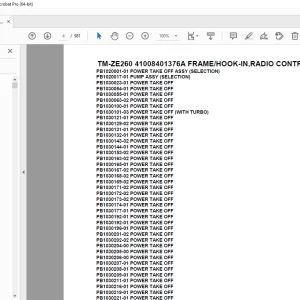Tadano TM-ZE260 41008401376A FRAMEHOOK-IN,RADIO CONTROL Parts Manual PDF