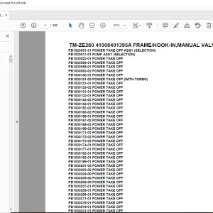 Tadano TM-ZE260 41008401395A FRAME/HOOK-IN,MANUAL VALVE(U) Parts Manual PDF