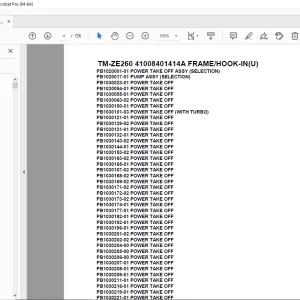 Tadano Crane TM-ZE260 41008401414A FRAME/HOOK-IN(U) Parts Manual PDF