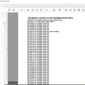 Tadano Crane TM-ZE260 41008401415A FRAME/HOOK-IN(U) Parts Manual PDF