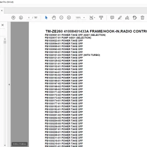 Tadano TM-ZE260 41008401433A FRAME/HOOK-IN,RADIO CONTROL(U) Parts Manual PDF