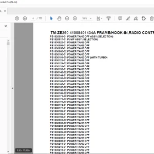 Tadano TM-ZE260 41008401434A FRAME/HOOK-IN,RADIO CONTROL(U) Parts Manual PDF