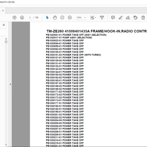 Tadano TM-ZE260 41008401435A FRAME/HOOK-IN,RADIO CONTROL(U)Parts Manual PDF
