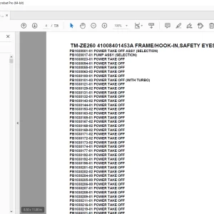 Tadano TM-ZE260 41008401453A FRAME/HOOK-IN,SAFETY EYES(U) Parts Manual PDF